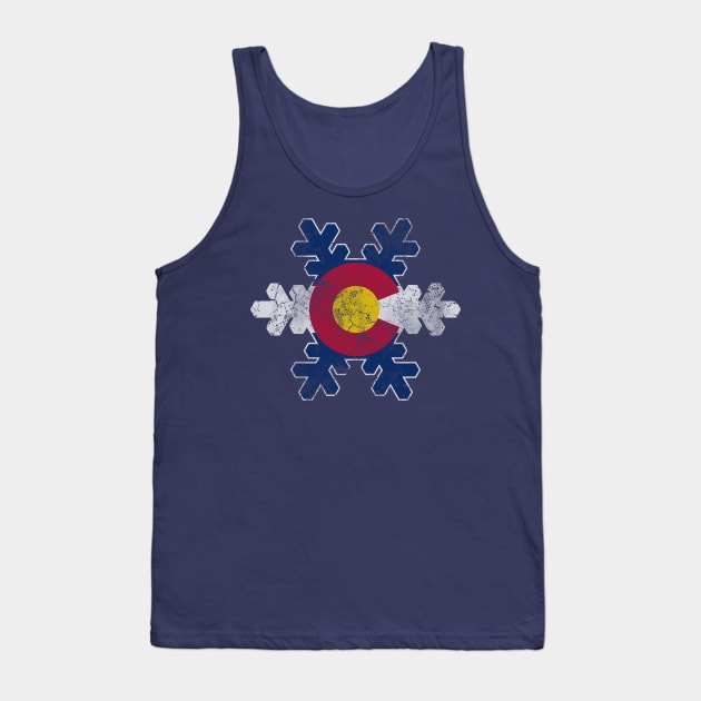 Colorado Snowflake Flag Retro Fade Tank Top by E